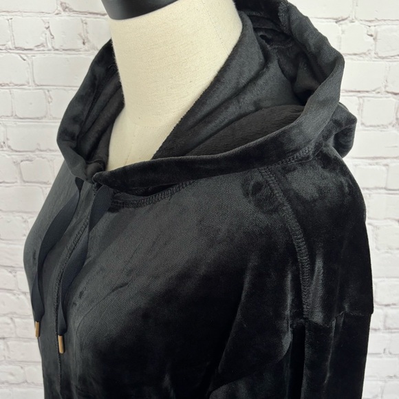PHILOSOPHY Long Sleeve Straight Hem Black Velour Hoodie--NWT--PL - Picture 12 of 16